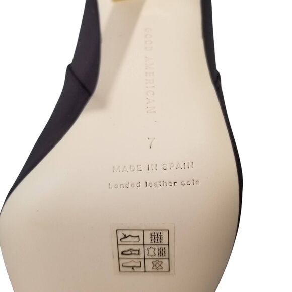 NWT Good American Boots Womens 7 Kickstand Heel Gold Neoprene Chocolate GA118N-X - Picture 3 of 6